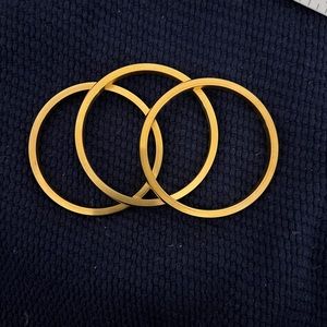 3 pc Gold Bangles. Stainless, with Gold Dip